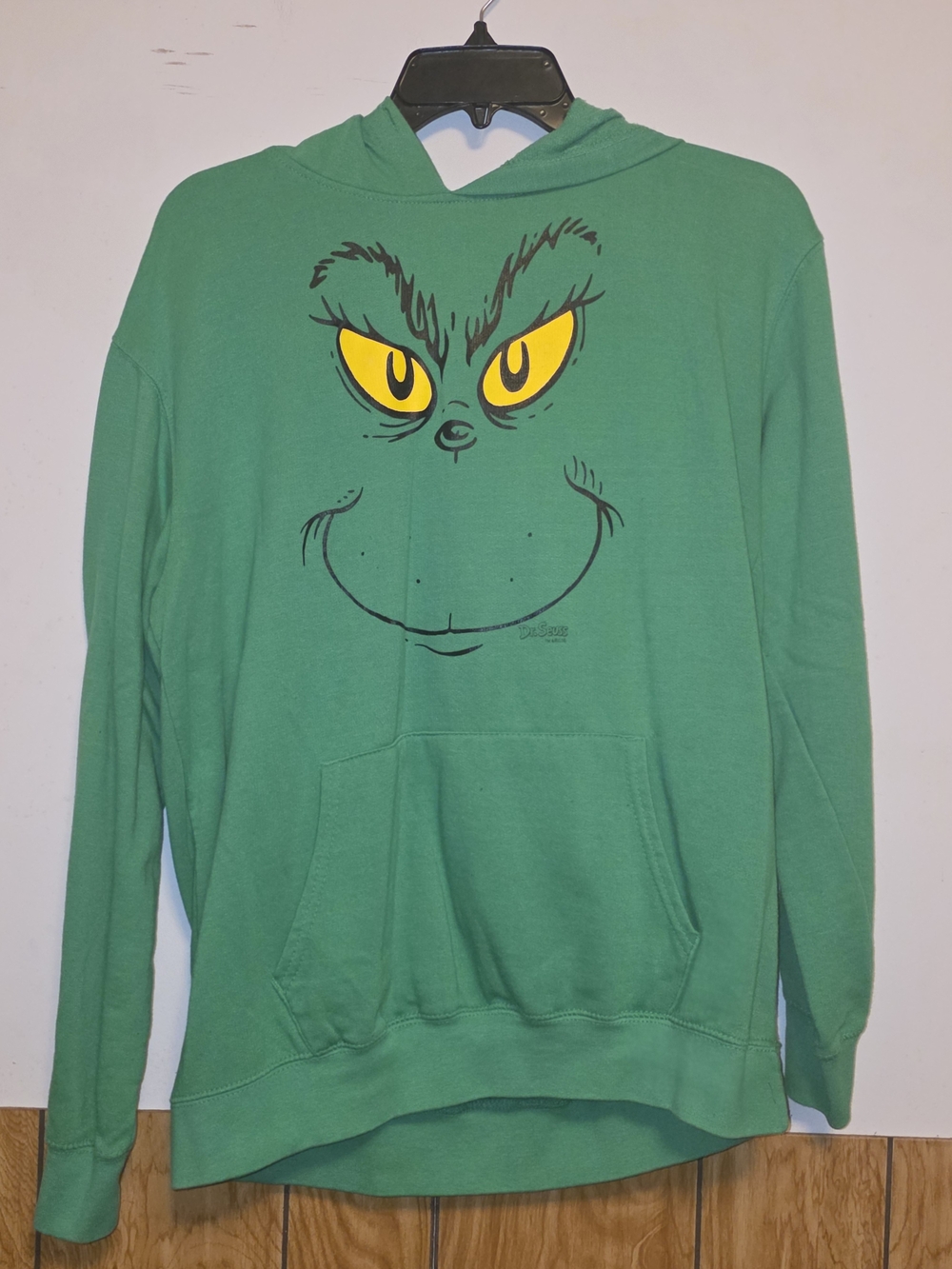 Green Grinch Face Pullover Hoodie for Women